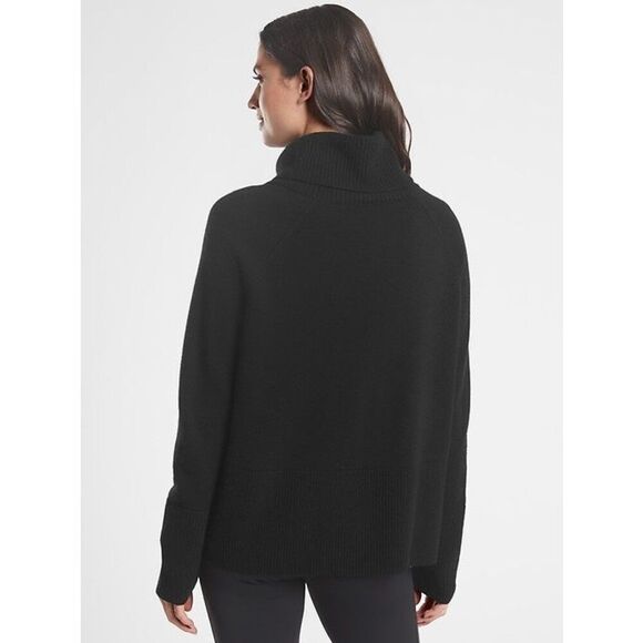 Athleta WOOL CASHMERE ASPEN TURTLENECK SWEATER size S Black - Picture 2 of 10